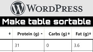 How to make sortable tables in WordPress  Full tutorial [upl. by Amoakuh]