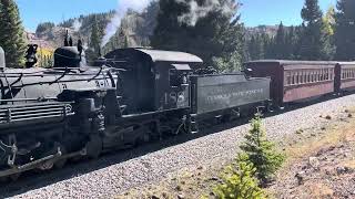 Cumbres amp Toltec scenic railroad 488 climbing windy point [upl. by Aliehc796]