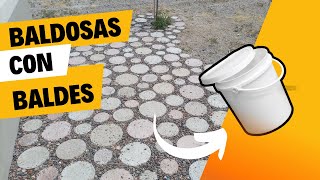 Cómo hacer moldes para baldosas de cemento usando baldes de plástico  diy reciclado [upl. by Aleekat]