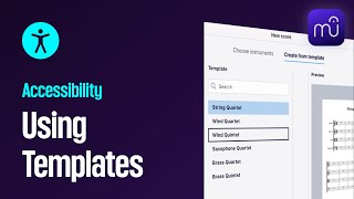 MuseScore Studio Accessibility Creating Scores from Templates [upl. by Haily]