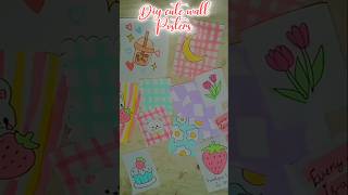 Diy cute wall posters 🎀✨desk makeover pt 1✨ diy artandcraft homemadedecor [upl. by Tonina]