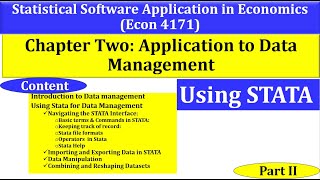 Statistical Software Application in EconomicsApplication to Data Managment Chapter 2 Part 2 [upl. by Nref80]