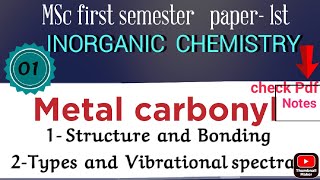 Metal Carbonyl  Structure amp Bonding Vibrational spectra mscchemistrynotes itschemistrytime [upl. by Omlesna480]