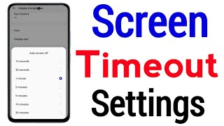 How to set screen timeout in android  Screen time kaise set kare [upl. by Nosylla]