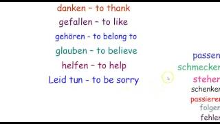 German Grammar 16 Dative Verbs [upl. by Fae]