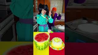 Ice cream challenge Watermelon vs lemon cake Shorts [upl. by Efrem]