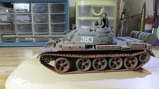 Building Tamiya Russian T55A Tank From Start to Finish 135 Scale [upl. by Notselrahc840]