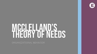 McClellands Theory of Needs [upl. by Feldstein]