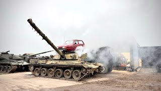 WORLDS FIRST BURNOUT ON TOP OF TANK [upl. by Mendelsohn974]