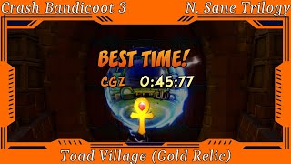 Crash Bandicoot 3 Warped  Toad Village Gold Relic [upl. by Tarazi]