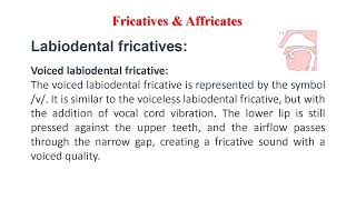 Ch 6 Fricatives and Affricates [upl. by Eicnan590]