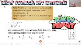 TÜREV YENİ NESİL SORU ÇÖZÜMÜ MİRAY YAYINLARI AYT MATEMATİK [upl. by Enihsnus]