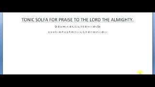 Tonic solfa of Praise to the Lord the Almighty [upl. by Enovi]