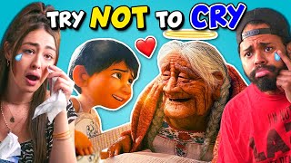 Adults React To Try Not To Cry Challenge  Saddest Animations [upl. by Auos]