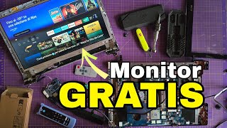 DIY come avere un MONITOR PORTATILE low cost da un vecchio LAPTOP ROTTO ♻️ [upl. by Akinam]