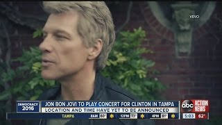 Jon Bon Jovi to play concert for Clinton in Tampa [upl. by Aillicirp]