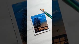 Skyscape💙🧡artist art acryliclandscape landscapepainting nature acrylicscenery [upl. by Lazarus685]