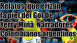 Gol de Yerry Mina Frente a Inglaterra  relatos de los comentaristas Colombianos [upl. by Maisie]