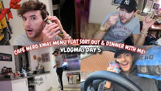 Cafe Nero XMAS MENU Flat Sort Out amp Dinner WMe  VLOGMAS DAY 5 [upl. by Barney]