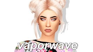 The Sims 4 CAS Vaporwave  FULL CC LIST amp SIM DOWNLOAD [upl. by Auqinu]