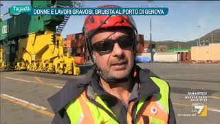 Donne e lavori gravosi gruista al porto di Genova [upl. by Eevets]