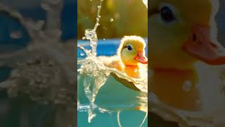 Splash Time Duckling’s Fountain Fun duckling splashing outdoor fountain shallow pool baby [upl. by Gere752]