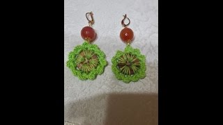 Orecchini con bottoni alluncinettoEarrings with crochet buttons [upl. by Cher]