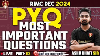 PYQ Most important questions  RIMC Online Coaching  RIMC Dec 2024  RIMC Online Free Coaching [upl. by Acinorej]