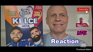 Reaction to Kelce Mix Cereal Review [upl. by Kerad689]