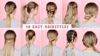 10 Easy Hairstyles for Long Hair [upl. by Vallonia920]