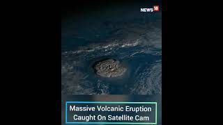 Hunga Tonga Volcano Eruption  Underwater Volcano Eruption Satellite Video  Shorts  CNN News18 [upl. by Cornelie114]