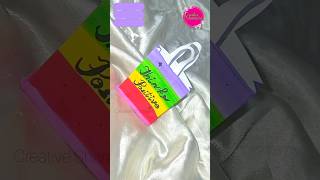 DIY CUTE LIL RAINBOW 🌈 BAG  PAPER BAG 🎒 🛍 PAPER MINI SHOPPER BAG DIY shorts diy viralshorts [upl. by Annekim]