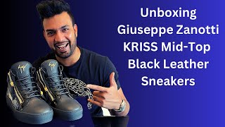 Giuseppe Zanotti Kriss MidTop Black Leather Sneakers 👟 Unboxing and Review [upl. by Ryle]