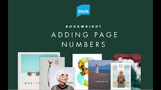 Blurb BookWright Adding Page Numbers [upl. by Atekehs]