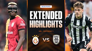 Galatasaray vs PAOK Extended Highlights  UEL League Phase MD 1  CBS Sports Golazo  Europe [upl. by Ahsyad]