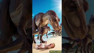 Dinosaurs family vs human babies artificialintelegence ai jurassicworld animals [upl. by Ahtreb]