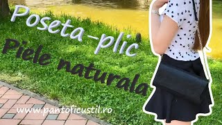 Posetaplic neagra din piele naturala  La comanda [upl. by Notxap914]