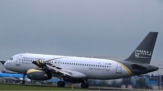 Nesma Airlines  Airbus A320  Rare landing at AMS SUNMC [upl. by Arvy]