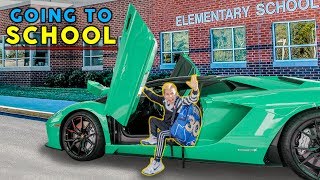 GOING TO SCHOOL IN A LAMBORGHINI  The Royalty Family [upl. by Hayidah]