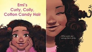 Natural Hair Books for Kids Emis Curly Coily Candy Cotton Hair by Tina Olajide Book Review [upl. by Idrahs]