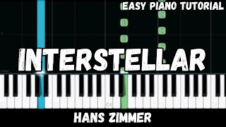 Hans Zimmer  Interstellar Main Theme Easy Piano Tutorial [upl. by Vonny966]