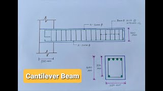 Design of Cantilever Beam  How to Design a RCC Cantilever Beam  Cantilever as per IS 4562000 [upl. by Dagny170]