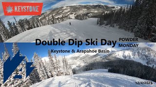 Skiing TWO Resorts in one day  FOR the POWDER  CO Skiing December 2023  Keystone amp Arapahoe Basin [upl. by Hooge]