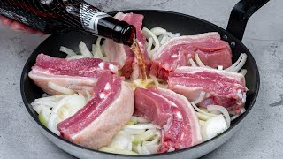 Nobody cooks pork ribs in the pan like my husband The onion is the secret [upl. by Akinal878]