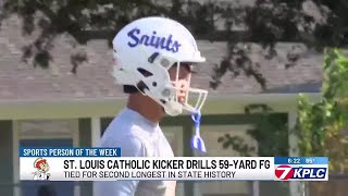 Sports Person of the Week  St Louis Catholic Kicker Zachry SugandiTruitt [upl. by Llemert838]