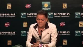 BNP Paribas Open Agnieszka Radwanska Semifinal Round Press Conference [upl. by Narah]