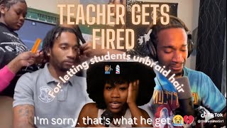 TEACHER GETS FIRED FOR LETTING STUDENTS UNBRAID HAIR [upl. by Nnylak483]