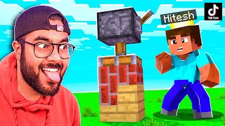 🔥 VIRAL TIKTOK HACKS 🔥 in Minecraft 1  Hitesh KS [upl. by Marji]