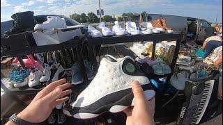 GOING TO TRY TO MAKE 1000 PROFIT ON THIS FLEA MARKET DEAL CLASSIC JORDANS AND NIKES FOR A STEAL [upl. by Euhsoj642]