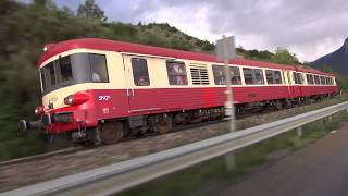 Train spécial dans les Alpes avec lautorail historique X4567 de L ATTCV [upl. by Eisnyl]